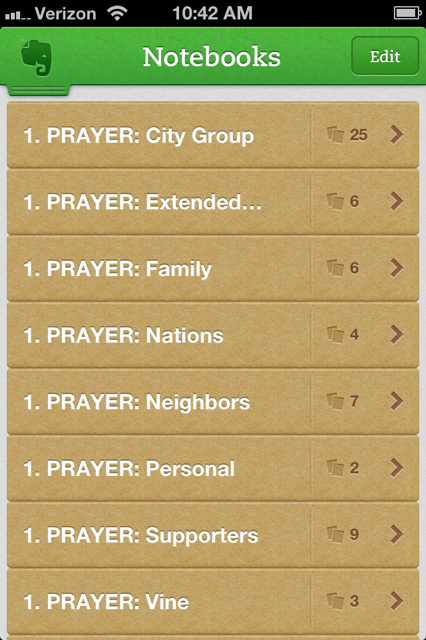 Prayer Notebooks iPhone