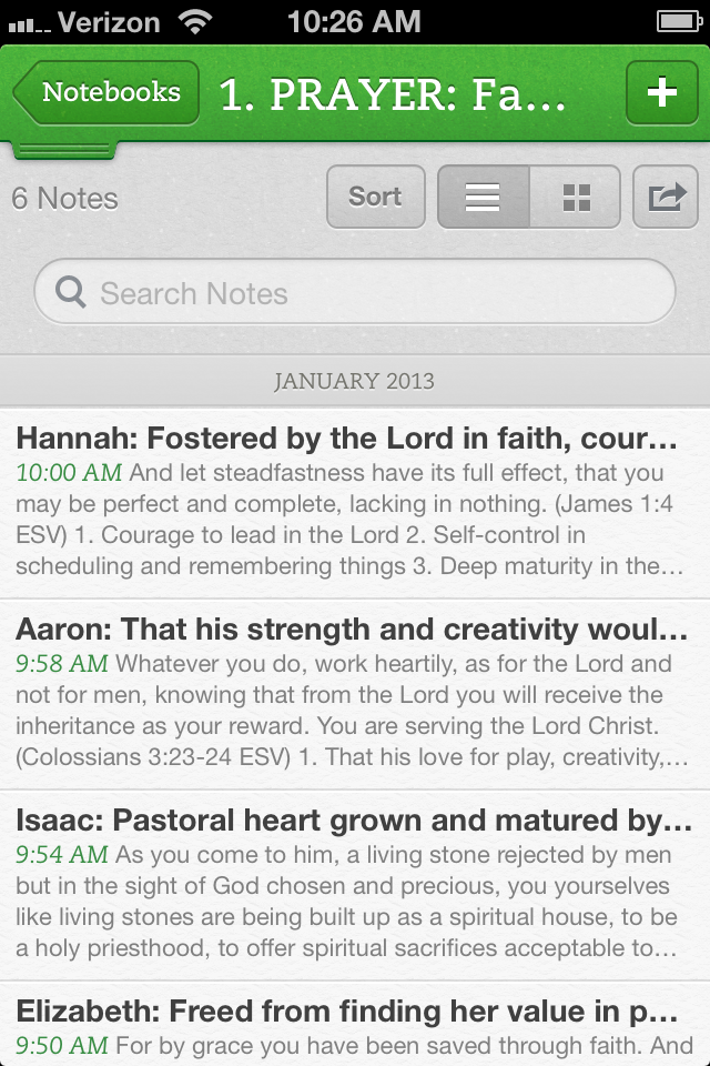 Prayer Notes iPhone Prayer Notes iPhone